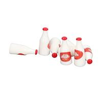 Acouto 8 Pezzi Bottiglia di Latte per Casa delle Bambole in Plastica Dettagli Vividi Set di Bottiglie in Miniatura per 1:12 1: 6 Casa delle Bambole Set di Bottiglie Rosse Mini Adatto 12 per è per