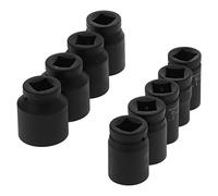 Acouto 9pcs Socket Impostare lo Strumento Manuale di Auto a 6 Punti Ad Alta Torsione con Rivestimento Fosfato Nero Resistente Alla Corrosione per Chiavi D'impatto