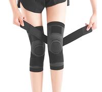 Acouto Abbinamento Protettore Supporto per Supporto per il Ginocchio Ginne Gneecap per la Corsa di Pallavolo da Basket XL Elastico Flessibile Elastico Traspirante un Ginocchio di Braccia (BLACK)