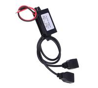 Acouto Adattatore Caricabatterie USB Doppio Modulo Convertitore USB per Auto Impermeabili ABS 12V a DC 5V con Doppia Carica Porta per la Carica del Telefono per Moto per Auto [campeggio esterno]