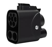 Acouto Adattatore di Ricarica da 2 a 1 Ev da 2 a 1 Ev, Struttura in Metallo e Plastica, Convertitore da CCS2 a CCS1 Ad Alta, Ideale per Veicoli Elettrici