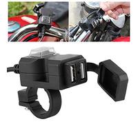 Acouto Adattatore per Manubrio USB a Doppio Caricatore Moto 5V 1A / 2.1A Output di Corrente per Motociclette Universali/Veicoli Elettrici (9-90V)