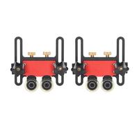 Acouto Alimentatore per da Tavolo da 2 Pezzi in Lega di Alluminio con Corsa da 5 Mm, Doppia Ruota con Cuscinetto a Rulli, per Progetti di Lavorazione del Legno, Spostamento Stabile, Ammortizzatori