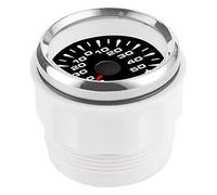 Acouto Amperometro 50A AMP Gauge Display LCD Amperometro Motore Passo-passo IP67 Universale con Quadrante Bianco e S 50A LCD Acciaio Inossidabile a AmperometroAmpere (Copertura argentata con