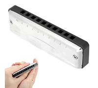 Acouto Armonica a 10 Fori Blues Db Key Arpa Strumento Musicale Portatile Pratica per PrincipiantiArmonica Rossa Adopt Cove Armonica a 10 ForiArmonicaBlues HarmonicaDb Key a 10 ForiMusicale (BLACK)