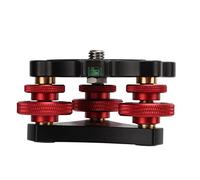 Acouto Base Livellante per Treppiede per Fotocamera LP-64, Teste per Treppiede Livellatore con Testa a Sfera in Lega con Livella a Bolla ±5° Regolazione Fine per Fotografia Panoramica SLR Cattura