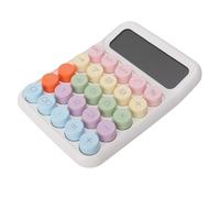 Acouto BASIC con Display LCD, Tasti di Interruttore Meccanico, Grandi Pulsanti di Round retrò per Uffici, Casa, Scuola di Calcolatrice Elettronica di Calcolatore a 12 Cifre Digitali Aziendali (WHITE)