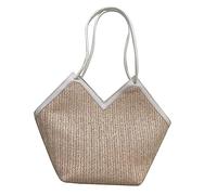 Acouto Borsa in Pelle di Paglia per Donne, Borsetta per Spalla a Assificazione Intrecciata con Grande capacità, Borsa Casual Classica per Uso Quotidiano, Lavoro, per Lei (WHITE)