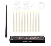 Acouto Candele Coniche Senza con Bacchetta Magica, Candele LED Alimentate a Batteria per Decorazioni Domestiche, Feste e Festival, Candele Galleggianti da 10 Pezzi con Bacchetta Remota