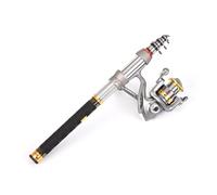 Acouto Canna da PESCA Telescopica e Mulinello Combo Kit Completo Mulinello da PESCA Spinning Gear Organizer Set di Aste Custodia da ASTA in Carbonio COMPLETA Alta + Telescopica (2,4 m)