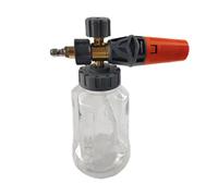 Acouto Cannone Schiuma per Idropulitrice, con Attacco Rapido da 1/4'', Bottiglia Trasparente da 1 Litro, per Auto Cannone Schiuma Idropulitrice Autolavaggio Essure Rondella (trasparente)