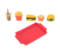 Acouto Casa delle Bambole Fast Food 1/12 Mini Hamburger Patatine Fritte in Resina Set per Accessori Alimentari in Miniatura Leggero e per Trasportare Cibo Resina Facile da Realizzare Velocemente