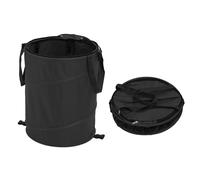Acouto Cestino Pieghevole, Bidone da Campeggio di Grande capacità con Coperchio con Cerniera, Immondizia Portatile per Picnic All'aperto, Giardino (Black)