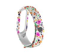 Acouto Cinturino di Ricambio Compatibile per Mi Band 5 Cinturino di Ricambio in Silicone Floreale Traspirante in Acciaio Inossidabile, Resistente Alla Ruggine e per l'uso. Grado
