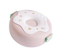 Acouto Ciotola a Forma di Ciambella Riscaldabile con Coperchio, Forchetta, Cucchiaio, Contenitore per il Pranzo in Plastica, per Ufficio, Scuola, Viola, Facilmente un Pasto e Sono Riscaldabili (PINK)