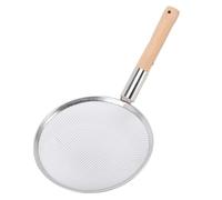 Acouto Colsole e Filtri Alimentari a Rete a Rete con Manico in Legno, Cucchiaio da Filtro per Skimmer da per Farina, Pasta, Olio, Filtro Metallico in Acciaio Inossidabile in Acciaio Inossidabile