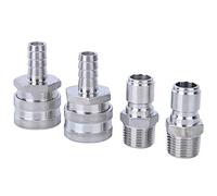 Acouto Connettore Rapido in Acciaio Inossidabile da 4 Pezzi, Adattatore per Birra Durevole con Filettatura Maschio G1/2 Pollici per Fusti di Birra e Bevande Fatte in Casa