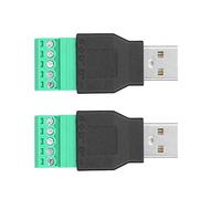 Acouto Connettori Usb 2 Pezzi Spina Usb Maschio A 5 Pin Adattatore Terminale A Vite Connettore Abs Usb Stecker Lötbar