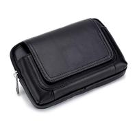 Acouto da Uomo in Pelle per Telefono con Passante per Cintura Scomparto con Cerniera e Materiale per la Banca Realizzato per Portafoglio in Pelle Elegante da Uomo in (09)