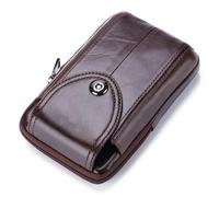 Acouto da Uomo in Pelle per Telefono con Passante per Cintura Scomparto con Cerniera e Materiale per la Banca Realizzato per Portafoglio in Pelle Elegante da Uomo in (07)