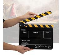 Acouto Direttore Acrilico Scena Clapperboard TV Movie Action Board Prop con Pen Good Acrilic 3mm. a Bordo è Leggero Sulla Cerniera Che Collega il Clapboardclapperboar (#2)