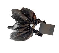 Acouto H Scrunchies con Prua Shiny Mesh Bowknot Pony Cotail Holder Scrunchies for Girls Women Black H with Bowbow Scrunchiesbowknot Scrunchiespony Cotail Holder Scrunchiesbow (Black)