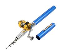 Acouto Kit Combinato Mulinello da Pesca Set Mini Penna Tascabile Portatile Telescopica Canna da Pesca Canna da + Mulinello Accessori da in Lega di Alluminio Attrezzatura Scomoda Lunghezza Intera