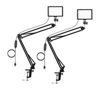 Acouto Kit di Illuminazione per Videoconferenza USB Desktop con Luce Video a LED 2 * Dimmessibile 3200K-5600K + 2 * Stip di Luce da * Montaggio Montano (2 set)