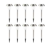 Acouto Luci da Giardino Solare da 10 Pacchi Outdoor in Acciaio Inossidabile Percorso a LED Lampada a LED Lampada Decorazione del Giardino Illuminazione per Paesaggio per Prato per Prato (Pacchetto