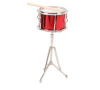 Acouto Modello in Miniatura Accessori per Strumenti Musicali Decorazione per Sala Musica Legno Metallo Modello Minuscolo con Bacchetta e Cattura Dettagliata PiccoloTamburo in MiniaturaModello in