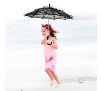 Acouto Ombrello da Sposa in Cotone e Pizzo per Feste di Matrimonio, Danza, Fotografia Il Pizzo è e per l'Ombrello Con un Tocco Delicato e Aggraziato, Questo Elegante da Sposa in Nuziale (BLACK)