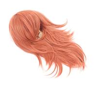 Acouto Parrucca Lunga a Strati Marrone Arancione per Donna Berretto Regolabile Soffice Ad Alta densità Anime Parrucca Sintetica per Cosplay Il Colore Sembra Arancione Sente i Capelli Sintetici a