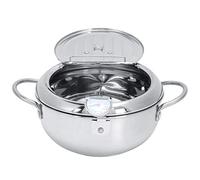 Acouto Pentola Friggitrice in Acciaio Inossidabile Frigorifero con Termometro, Portapacchi per Filtro Dell'olio, Scarico del (OLIO PER PACOLA PICCOLA - 2,2L (20 cm))