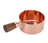Acouto Pentola per Salse in Acciaio Inossidabile Oro Rosa con Manico in Legno Composito Design Poco Profondo e Facile da Pulire per Condimenti, Zuppe e Casalinga del Ristorante (1/3 di tazza)