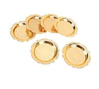 Acouto Piastre di Stoviglie, Oro, Lega di Zinco, 9 Cm Rotondo, Design del Fiori Intagliato a Mano, Piatto da Servizio per Snack, Dessert, Barbecue, Medio Decorativo Medio Decorativo Vassoio