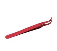 Acouto Pinzetta in Lega di Alluminio con Punta Curva, Strumento Antimagnetico per la Manutenzione delle Riparazioni elettroniche. Rosso, Consente un Serraggio Curvo da Piccolo a con Fermo su (rosso)