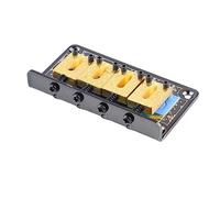 Acouto Ponte Fisso per Chitarra, Basso Elettrico, Ponte a Sella Hardtail, Strumento in Metallo per Ukulele a 4 Corde GA908, un Eccellente Che Noi Fisso per Chitarra, per Hardtail, (GA908 Nero)