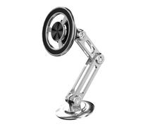 Acouto Porta del Telefono Magnetico per Auto con Base Flessibile Accessori per Auto a Montaggio a Scomparsa Accessori di Navigazione in Metallo Porta del Telefono Magnetico per Supporto per (SILVER)