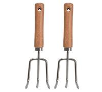 Acouto Rastrello da Giardino 2 Pezzi con Manico in Legno Rastrello in Acciaio Inossidabile Strumento Coltivatore Portatile per . il Buon Buco lì Che è Semplice è un Aiuto per il Giardinaggio Nella