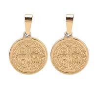 Acouto San Benedetto Ciondolo, Amuleto in Acciaio Inossidabile per Uomini Donne, Arredamento a Sospensione di San Benedetto, 1,6x2,5 Cm, Grande, Adatto per Indossare, Dono, ecc.
