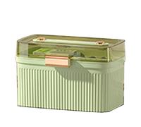 Acouto Scatola a Doppio Strato Portatile Casa di Pronto Soccorso Domestico in Plastica Trasparente Scatola di Stoccaggio Medico con Blocco di Sicurezza per Bambini Che Viaggiano a Casa (verde scuro)
