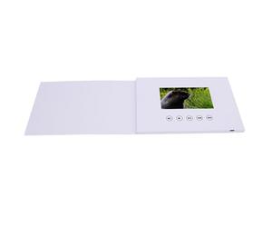 Acouto Scheda di Auguri Video Sullo Schermo LCD da 5 Pollici, Copertina Bianca della Memoria HD, Ricarica USB, Marketing Aziendale, Dimensione A5, Memoria di 128 M, Vari Formati di
