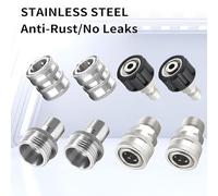 Acouto Set di Adattatori di Rondella di Pressione, Kit di Disconnessione Rapida in Acciaio Inossidabile 8 Pezzi, M22 a 3/8 '' Connect, 3/4 '' a Rondella a Pressione a Rilascio Rapido Accessori
