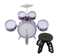 Acouto Set di Batteria per Bambini Spessore Diverso Voce Eccellente Migliora la creatività Kit di Batteria Pratica e Fornisce un Set Completo di Sgabelli Confezione di un Tamburo Jazz, Piatti Grandi