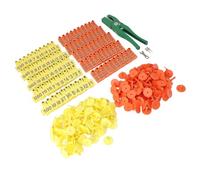 Acouto Set di Pinze e Marchi Auricolari per Bestiame, Applicatore di Marchi Auricolari per Bestiame e Orecchie di Dai Colori Vivaci per Carta di Identificazione degli Animali da Fattoria, Pinze