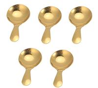 Acouto Set Mini Cucchiai da 5 Pezzi, Paletta per Gelato Multiuso, Cucchiaio da tè e Dessert, Materiale in Acciaio Inossidabile 304 per Uso Alimentare, Utensili da Lisci e Lavabili in (GOLD)