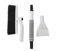 Acouto Spazzola da per Auto, Strumento per Rimozione Telescopico Regolabile da 65-80 Cm con Testina Rotante a 360° e Rompighiaccio a 7 Denti, per Pulizia Invernale del Parabrezza (Bianco grigio)