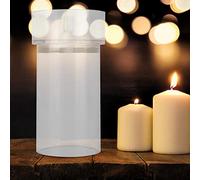 Acouto Stampo per Candele Coniche, Stampi Stampo Conico Alto Classico in Plastica Trasparente con Coperchio in Metallo per Decorazioni per Cene a Lume di Candela di Natale, Pilastro per Candele con