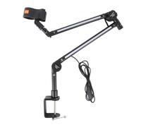 Acouto Stand da Microfono da Scrivania a 360 Gradi Metal Boom Arm Mic Stand con Luce RGB per Microfono di Regolazione del Gioco Dal Vivo il Braccio Armicrofono del da Scrivania RGB