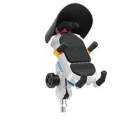 Acouto Supporto per Telefono per Moto, Supporto per Telefono Antifurto Ruotabile a 360° con Cappuccio Antipioggia, per Telefoni da 3,5-6,5 Pollici (black)